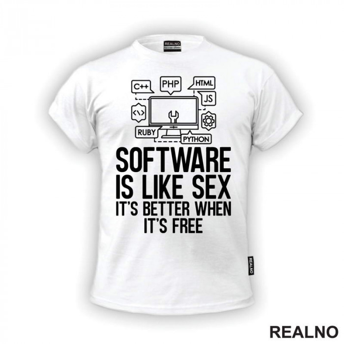 Software Is Like Sex. It's Better When It's Free - Geek - Majica