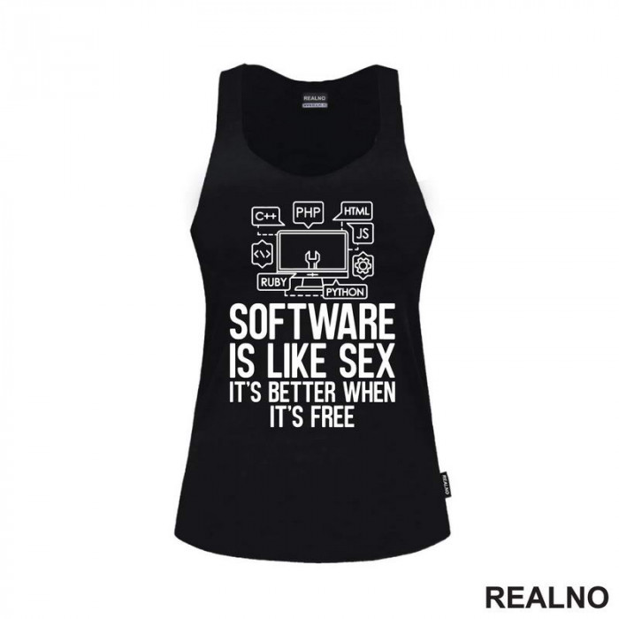 Software Is Like Sex. It's Better When It's Free - Geek - Majica
