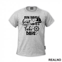 Sun Rays Boat Waves & Lake Days - Kampovanje - Priroda - Nature - Majica