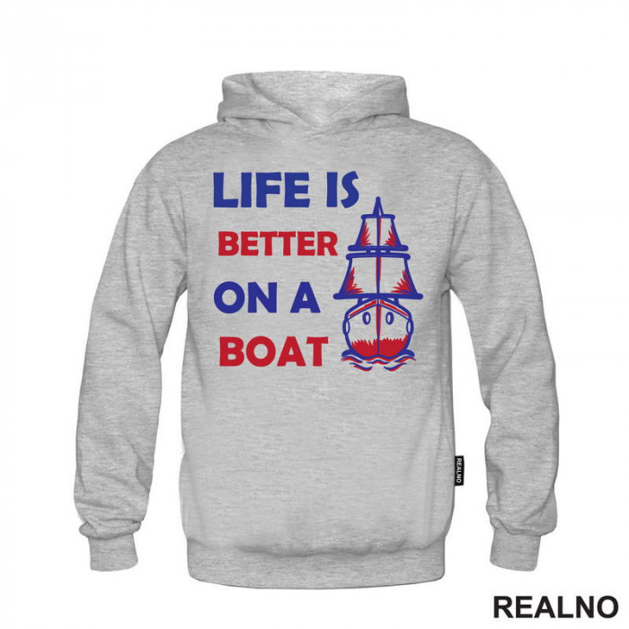 Life Is Better On A Boat Red - Kampovanje - Priroda - Nature - Duks