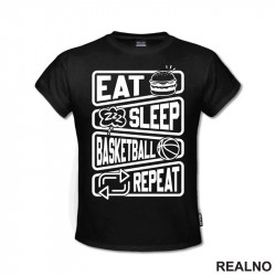 Eat, Sleep, Basketball, Repeat - Symbols - Košarka - NBA - Majica
