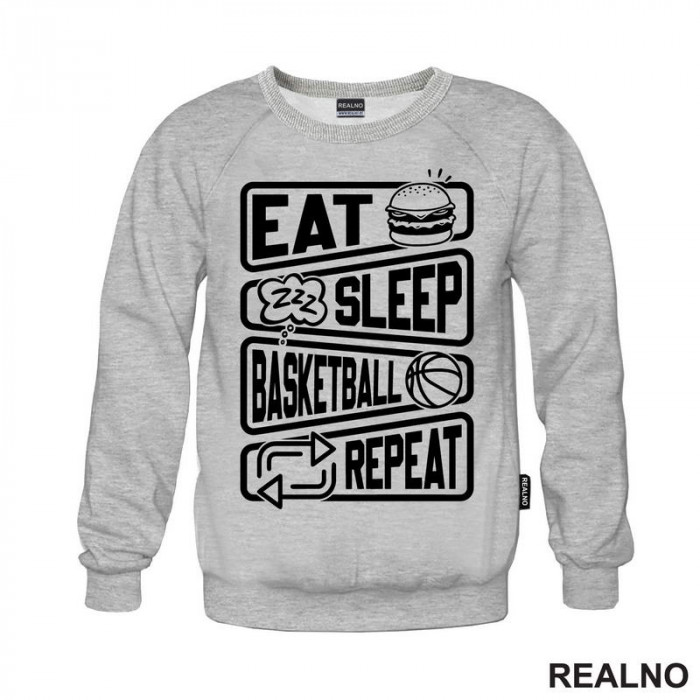 Eat, Sleep, Basketball, Repeat - Symbols - Košarka - NBA - Duks