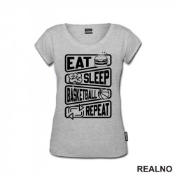 Eat, Sleep, Basketball, Repeat - Symbols - Košarka - NBA - Majica
