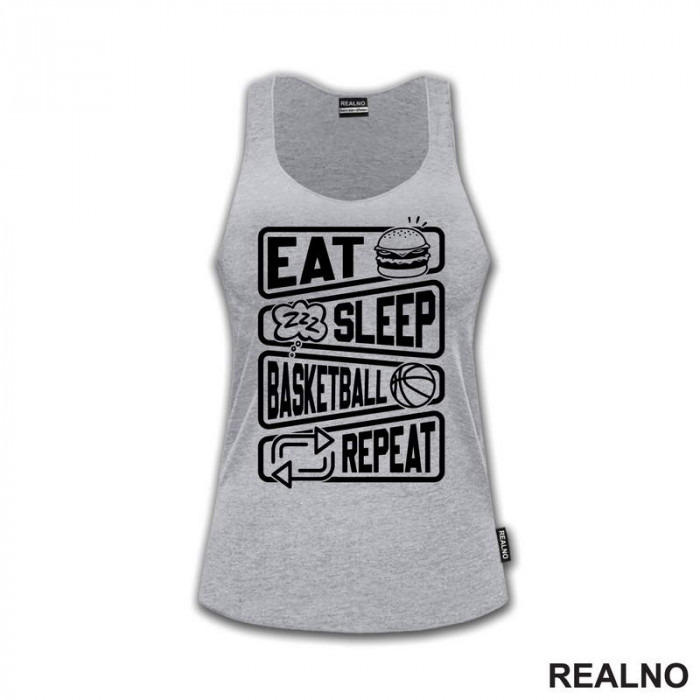 Eat, Sleep, Basketball, Repeat - Symbols - Košarka - NBA - Majica