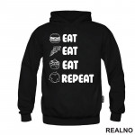 Eat, Eat, Eat, Repeat - Symbols - Humor - Hrana - Food - Duks