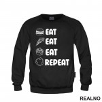 Eat, Eat, Eat, Repeat - Symbols - Humor - Hrana - Food - Duks