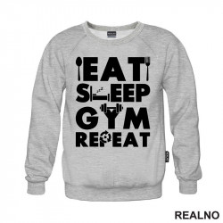 Eat, Sleep, Gym, Repeat - Dumbbell - Trening - Duks Eat, Sleep, Gym, Repeat - Dumbbell - Trening - Duks