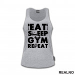 Eat, Sleep, Gym, Repeat - Dumbbell - Trening - Majica