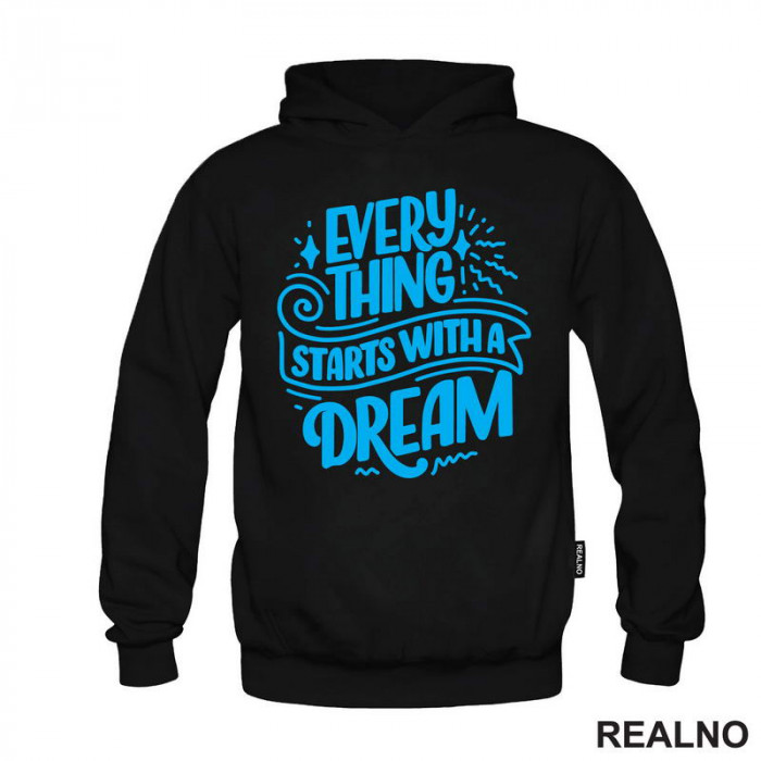 Everything Starts With A Dream - Blue - Motivation - Quotes - Duks