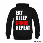 Eat, Sleep, Code, Repeat - Red - Geek - Duks