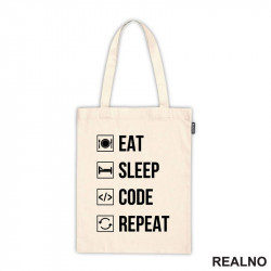 Eat, Sleep, Code, Repeat - Symbols - Geek - Ceger