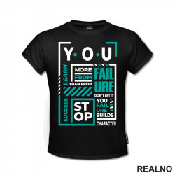 You Learn More From Failure - Motivation - Quotes - Majica