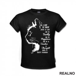 A Cat Is Not Just A Cat. He Is Sanity, He Is Happiness, He Is A Teacher, A Therapist And A Best Friend - Mačke - Cat - Majica