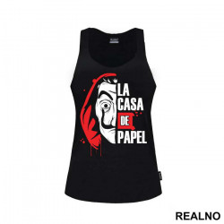 Half Mask Logo Text Splash - La Casa de Papel - Money Heist - Majica