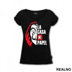 Half Mask Logo Text - La Casa de Papel - Money Heist - Majica