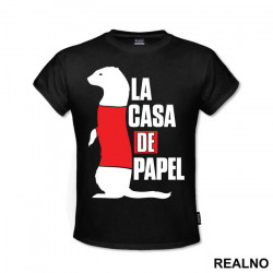 Sofia - Ferret - Standing - Text Logo - La Casa de Papel - Money Heist - Majica