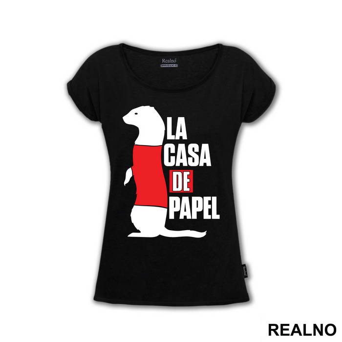 Sofia - Ferret - Standing - Text Logo - La Casa de Papel - Money Heist - Majica