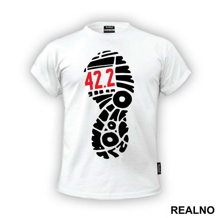 42,2 And A Shoe Print - Trčanje - Running - Majica