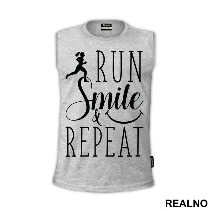 Run, Smile & Repeat - Trčanje - Running - Majica