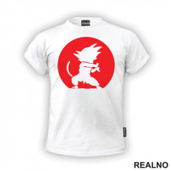 Casting Kamehameha - Shadow - Red Moon - Goku - Dragon Ball - Majica