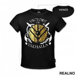 Victory Or Valhalla - Gold Shield - Vikings - Majica Victory Or Valhalla - Gold Shield - Vikings - Majica