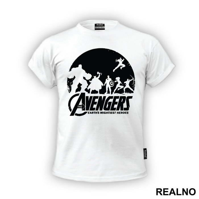 White Logo - Earth's Mightiest Heroes - Avengers - Majica
