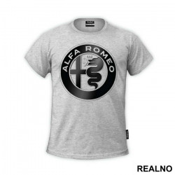 Black And White Logo - Alfa Romeo - Majica