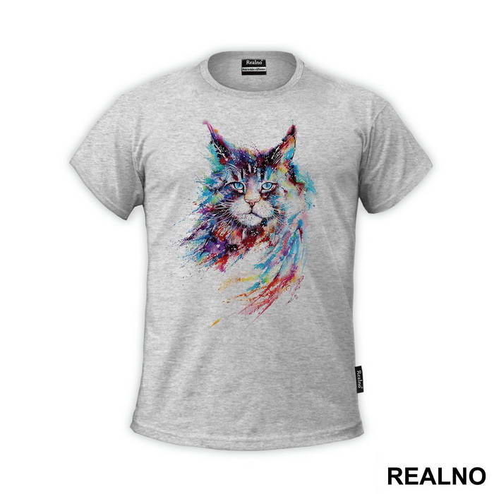 Cat Watercolor Splash - Životinje - Majica