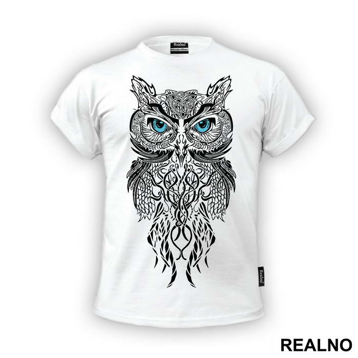 Blue Eyed Owl Illustration - Životinje - Majica