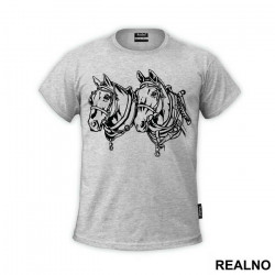 Two Horses Portrait - Životinje - Majica