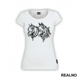 Two Horses Portrait - Životinje - Majica