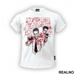 Black And Red Drawing - Fight Club - Majica