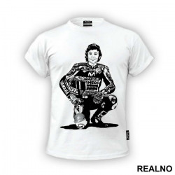 Pencil Drawing - Rossi - VR - 46 - MotoGP - Sport - Majica