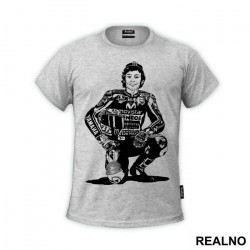 Pencil Drawing - Rossi - VR - 46 - MotoGP - Sport - Majica