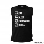 Eat, Sleep, Overwatch, Repeat - Symbols - Majica