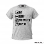 Eat, Sleep, Overwatch, Repeat - Symbols - Majica