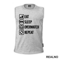 Eat, Sleep, Overwatch, Repeat - Symbols - Majica