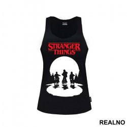 Mike, Dustin And Lucas - Red Logo - Stranger Things - Majica