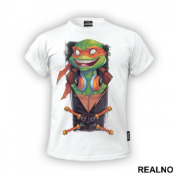 Mikelanđelo - Backgound - Nindža Kornjače - Majica
