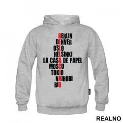 OUTLET - Sivi duks sa kapuljačom ženski model veličine M - La Casa De Papel OUTLET - Sivi duks sa kapuljačom ženski model veličine M - La Casa De Papel