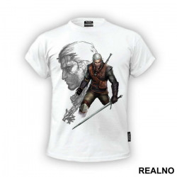 Geralt, Wolf, And Sword - The Witcher - Majica