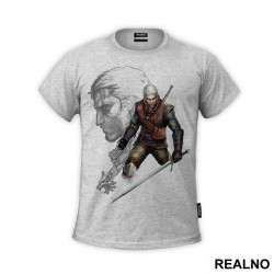 Geralt, Wolf, And Sword - The Witcher - Majica