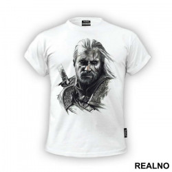 Pencil Portrait - Geralt of Rivia - The Witcher - Majica