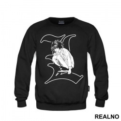 L Infront of His logo - Death Note - Duks