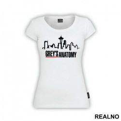 OUTLET - Bela ženska majica veličine XL - Grey's Anatomy