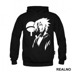Sasuke and Uchiha Logo - Naruto - Duks