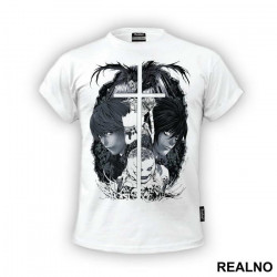 Light, L and Ryuk Art - Death Note - Majica
