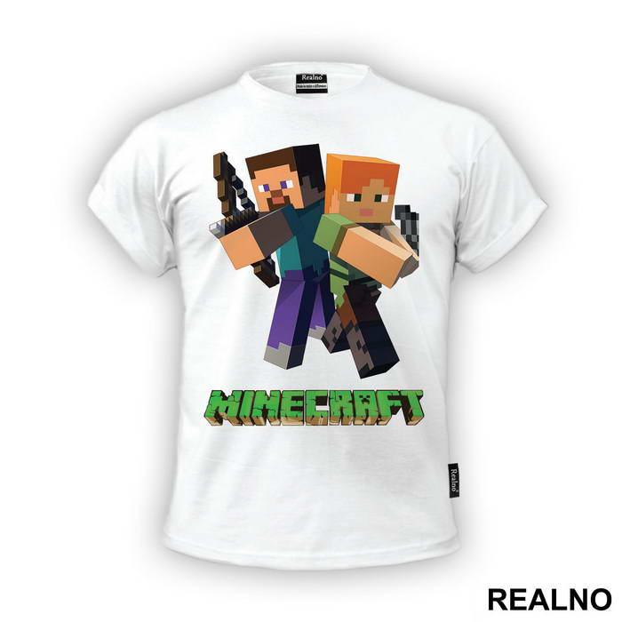 Steve And Alex - Minecraft - Majica