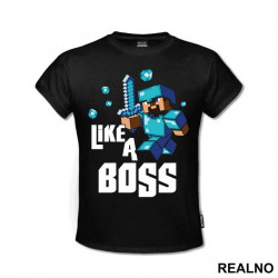 Steve Like A Boss - Minecraft - Majica