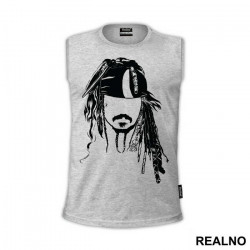 Jack Sparrow Face Outline - Pirates of the Caribbean - Majica